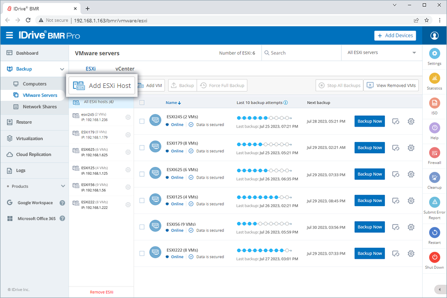 Incremental image backup