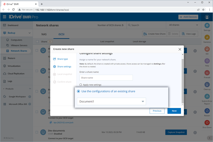 Incremental image backup